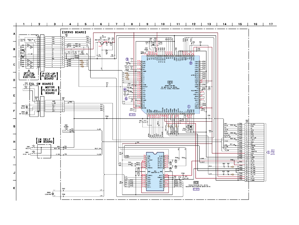 Schematic diagram — cd mechanism section, Conv, Tracking | Error, Forcus, Demod, Servo, Rf eq, Dsub code, Process | Sony CDX-CA530X User Manual | Page 20 / 40