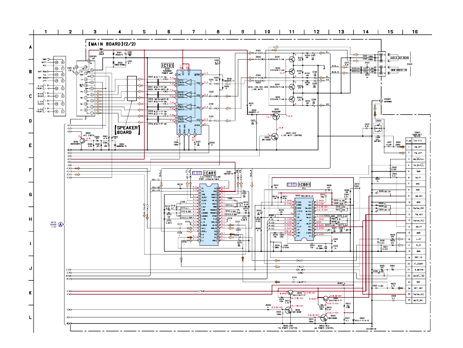 Schematic diagram — main section (2/2) | Sony CDX-CA530X User Manual | Page 23 / 40