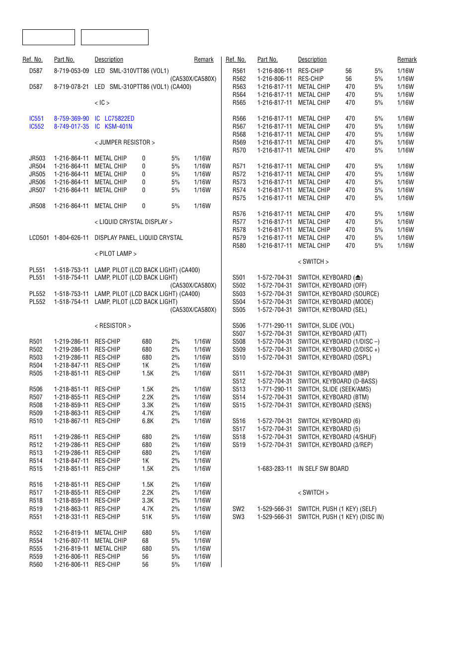 In self sw, Display in self sw | Sony CDX-CA530X User Manual | Page 34 / 40