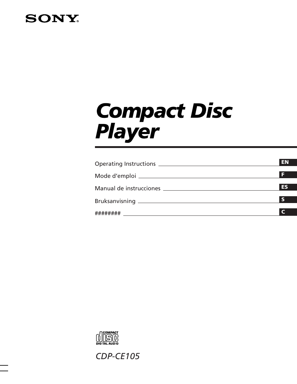 Sony CDP-CE105 User Manual | 50 pages