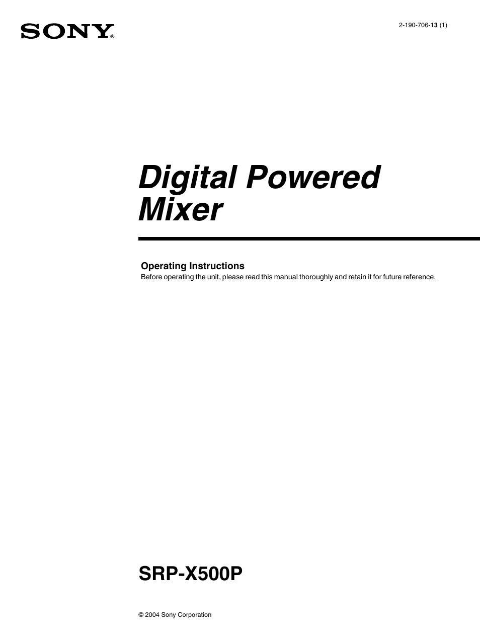 Sony SRP-X500P User Manual | 37 pages