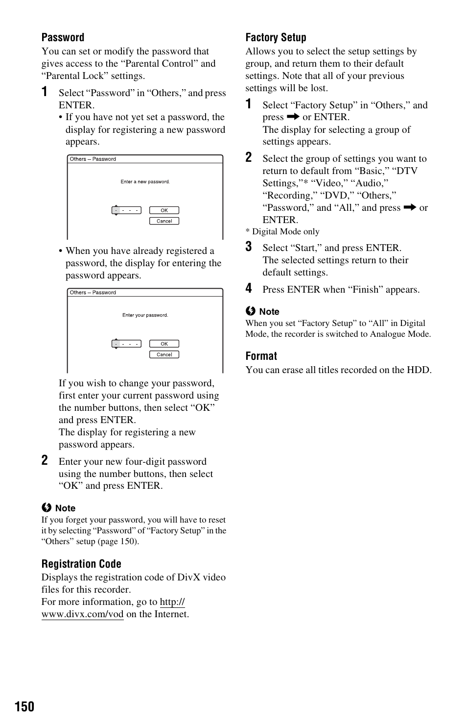 Sony RDR-HXD1065 User Manual | Page 150 / 172