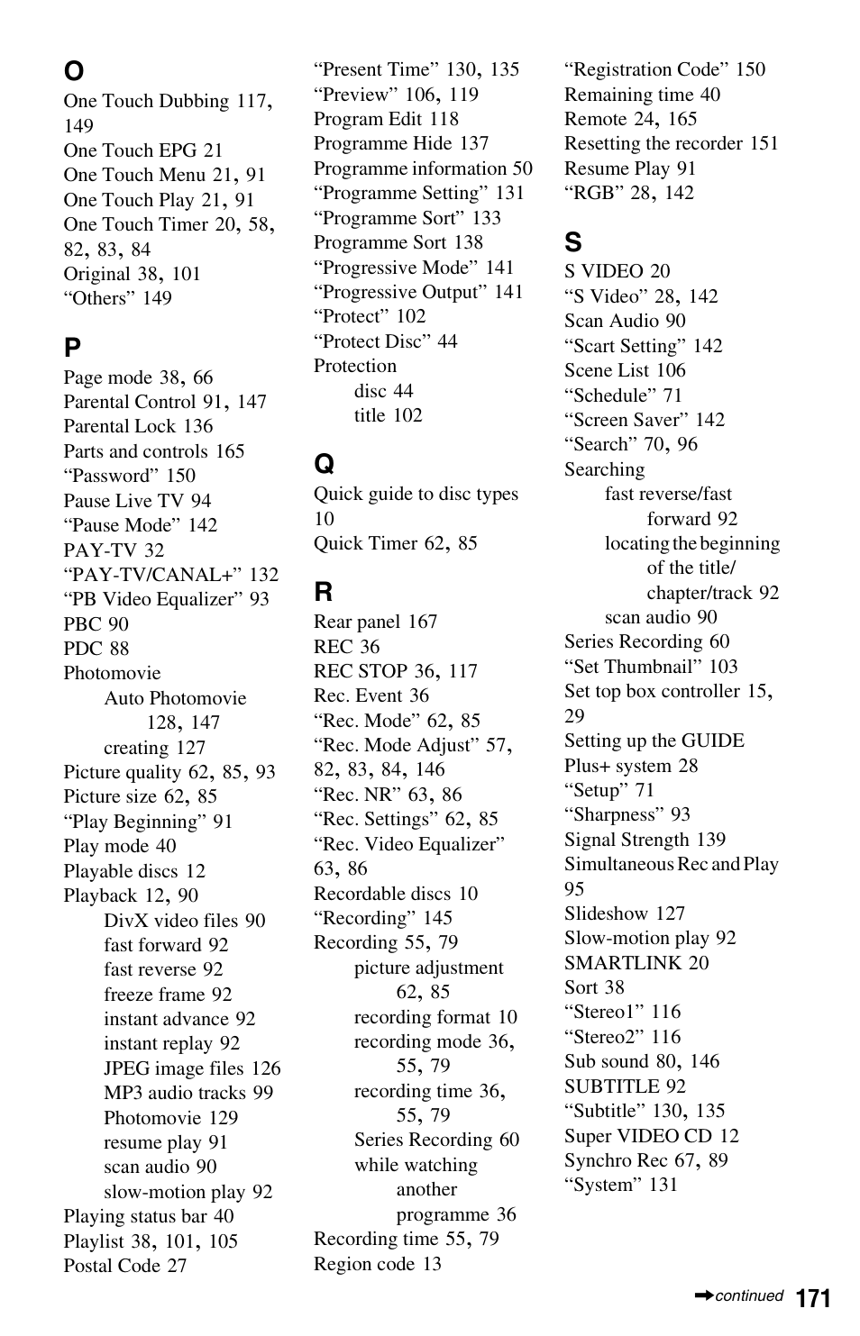 Sony RDR-HXD1065 User Manual | Page 171 / 172