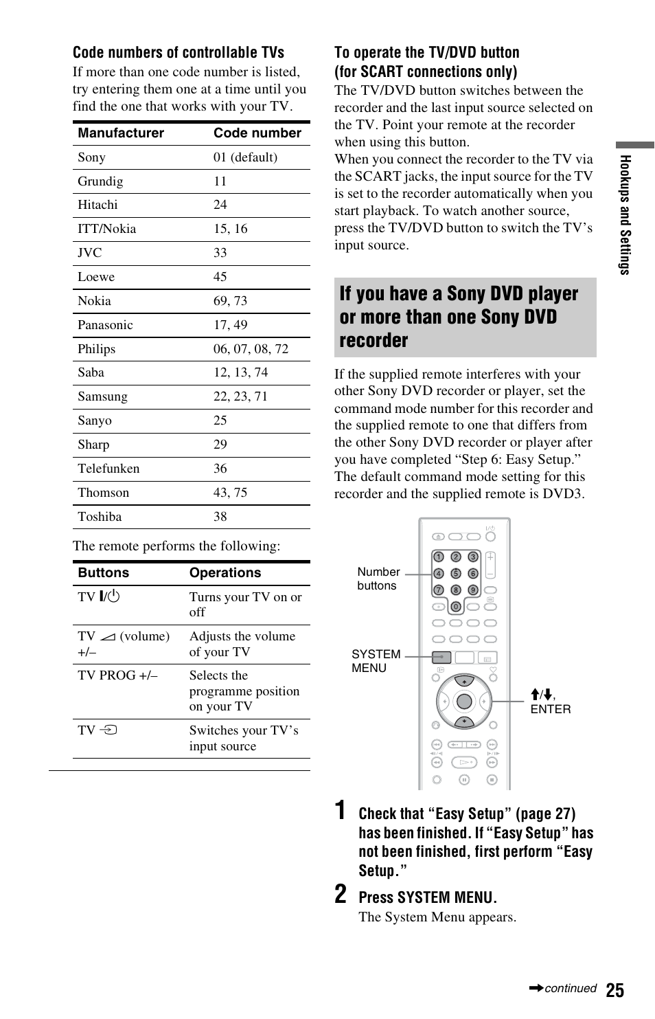 Recorder | Sony RDR-HXD1065 User Manual | Page 25 / 172