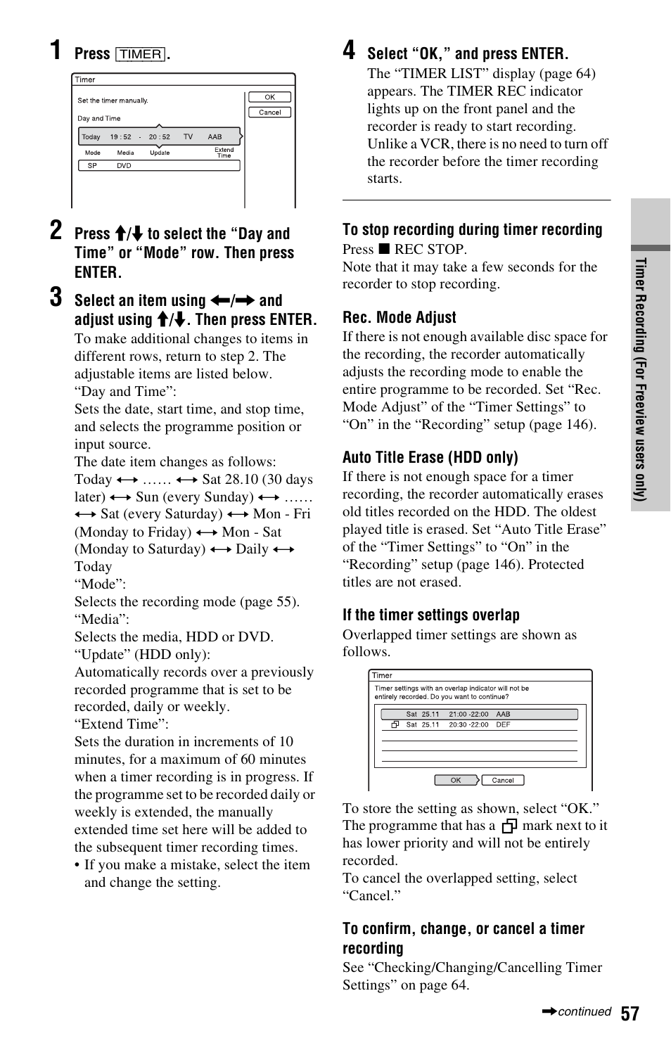 Sony RDR-HXD1065 User Manual | Page 57 / 172