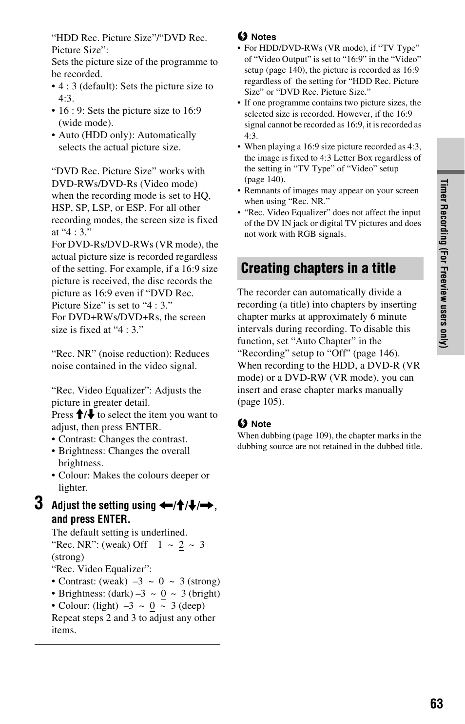 Creating chapters in a title | Sony RDR-HXD1065 User Manual | Page 63 / 172