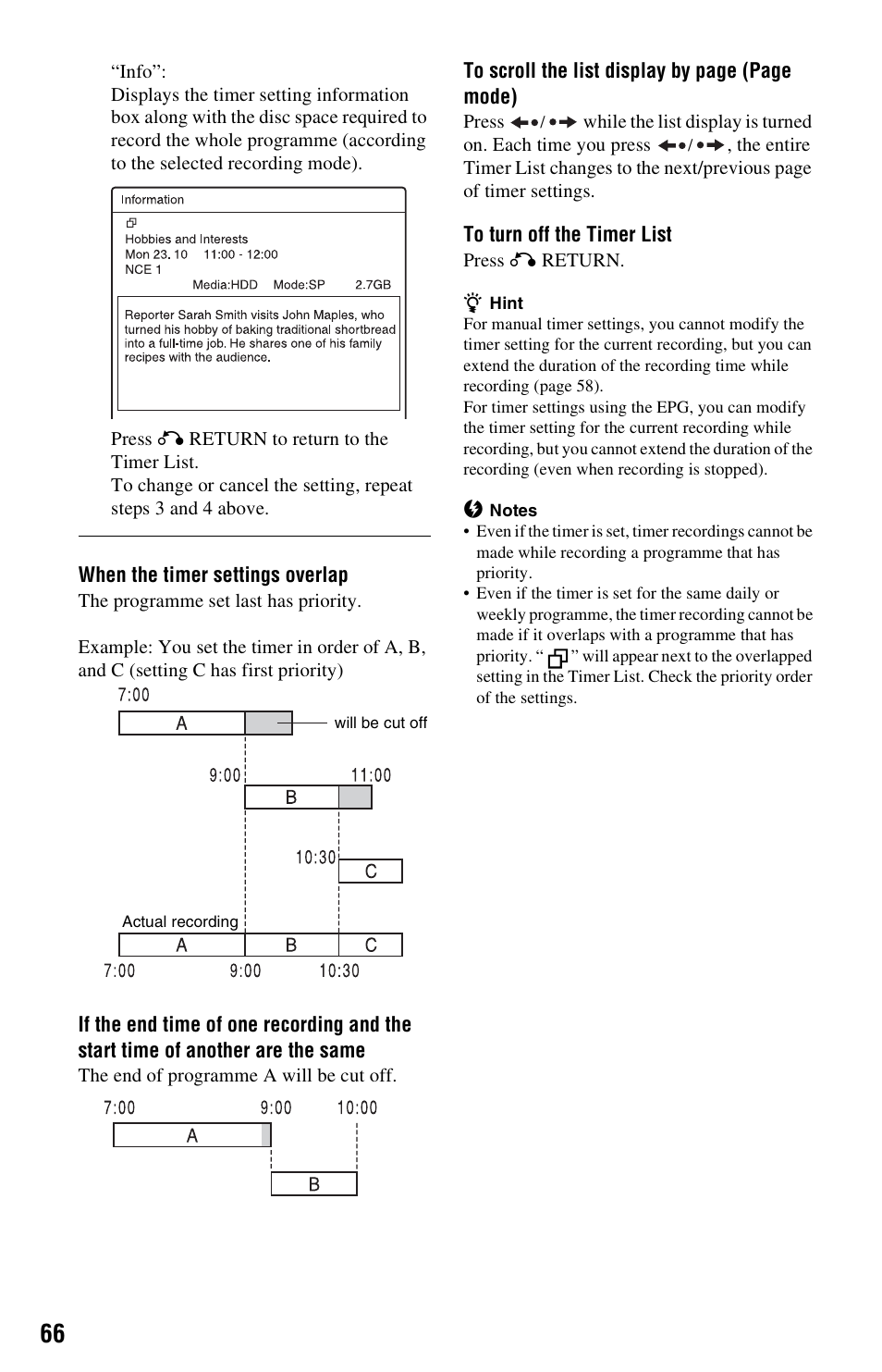 Sony RDR-HXD1065 User Manual | Page 66 / 172