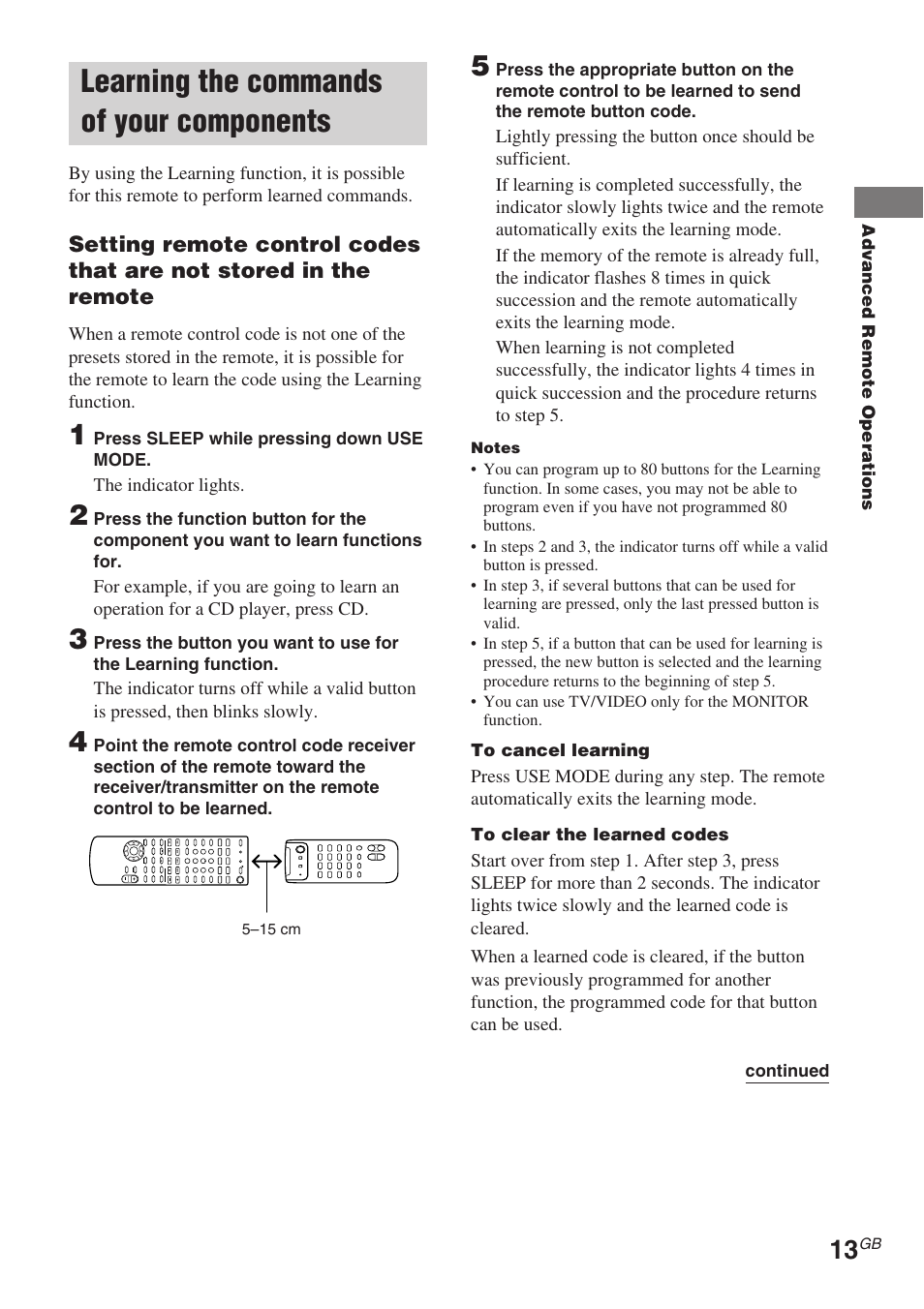 Learning the commands of your components | Sony RM-PP506L User Manual | Page 13 / 16