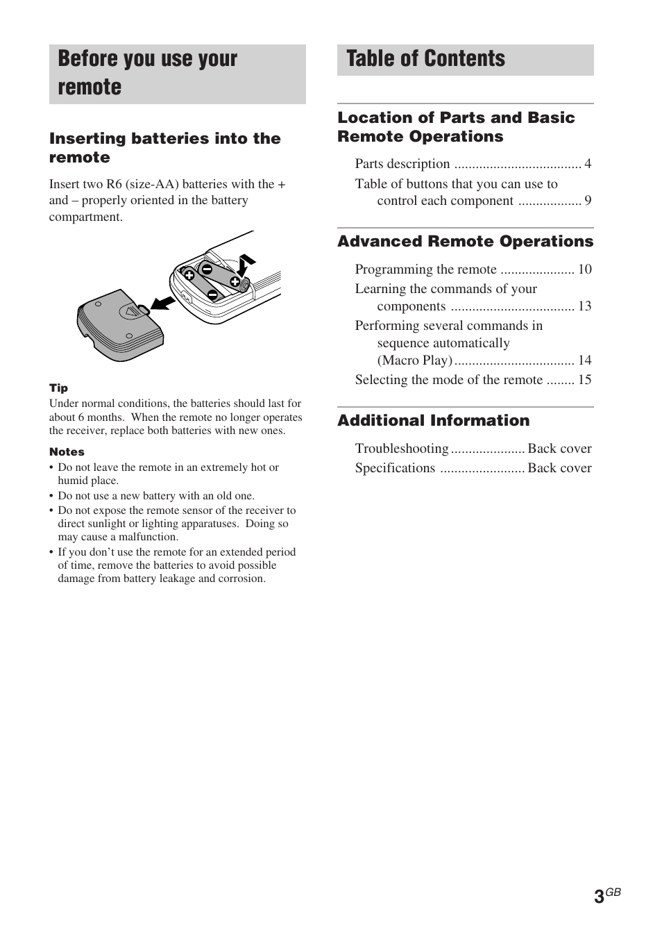 Sony RM-PP506L User Manual | Page 3 / 16