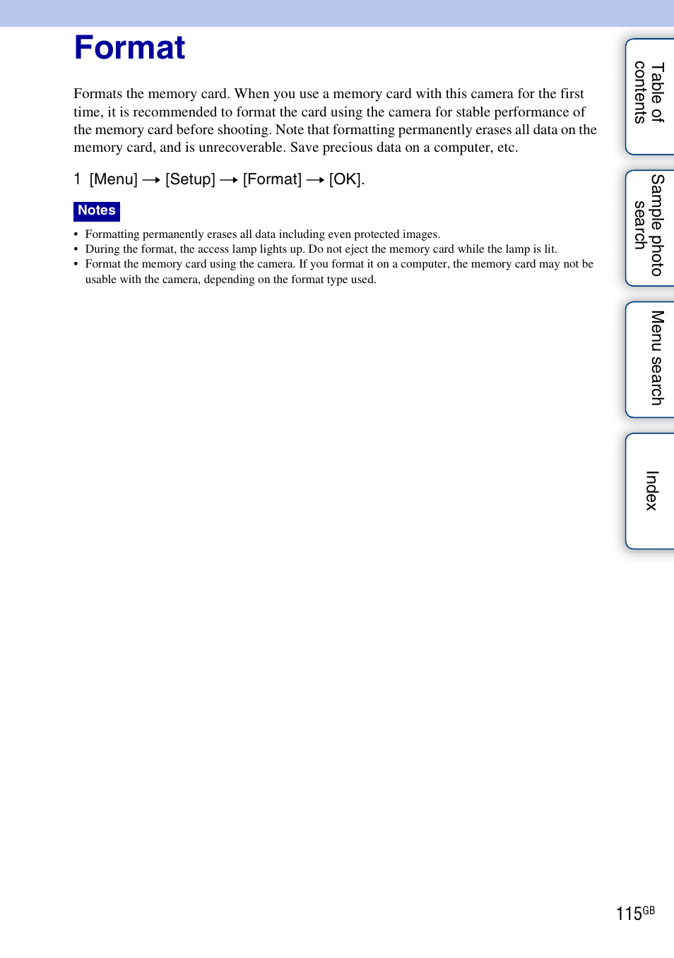 Format | Sony NEX-3 User Manual | Page 115 / 159