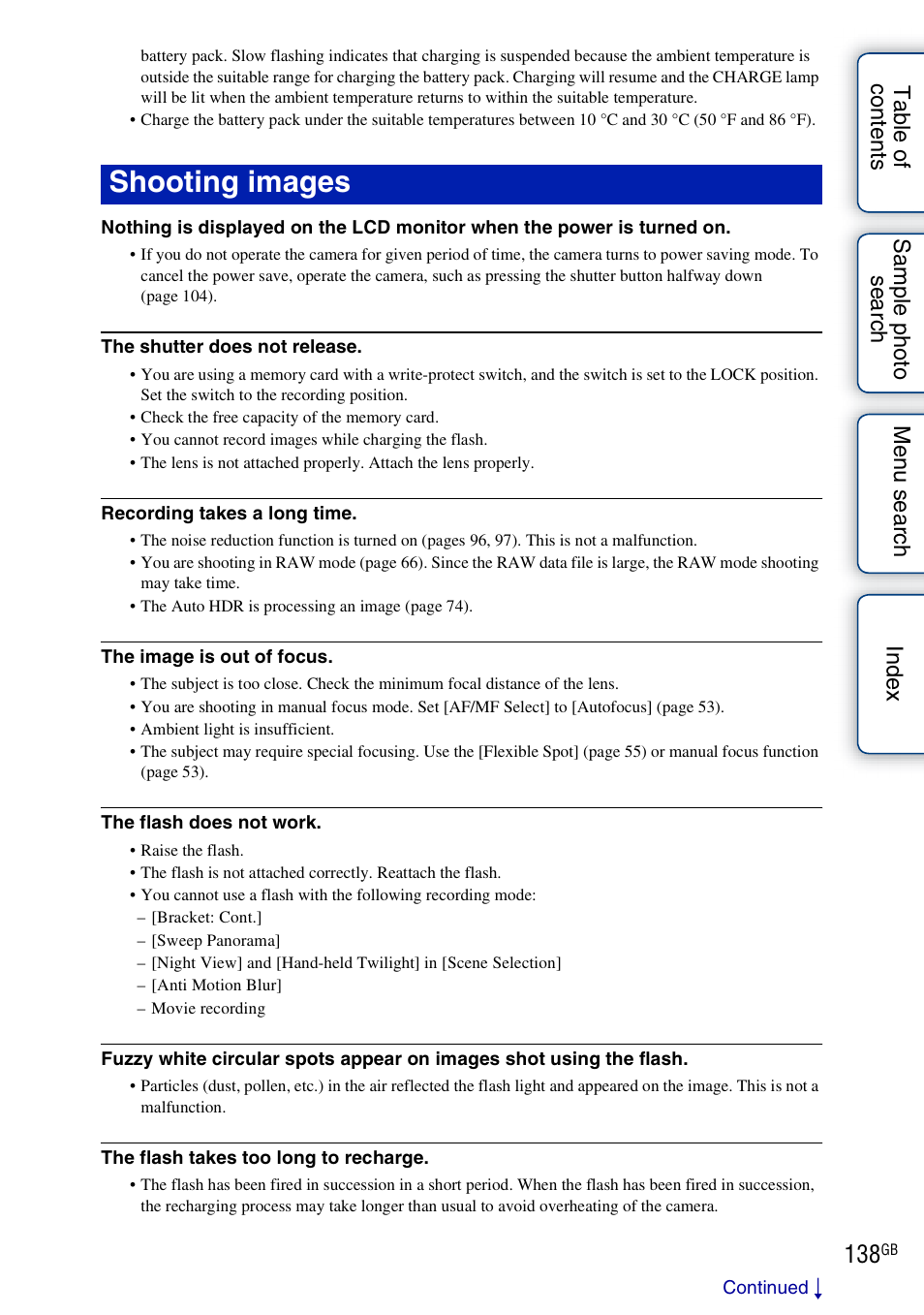 Shooting images | Sony NEX-3 User Manual | Page 138 / 159