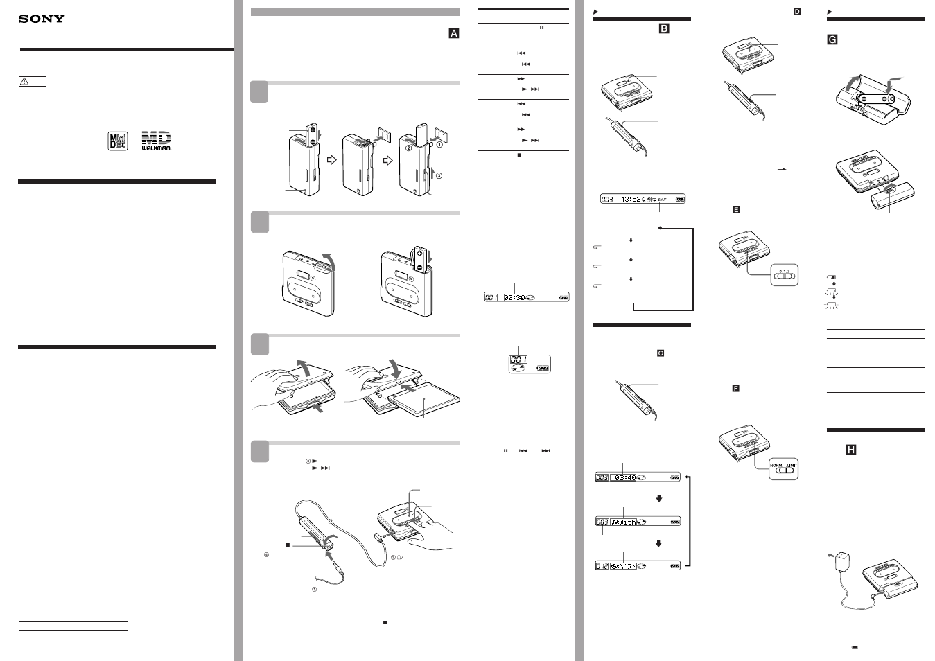 Sony WALKMAN MZ-E35 User Manual | 2 pages