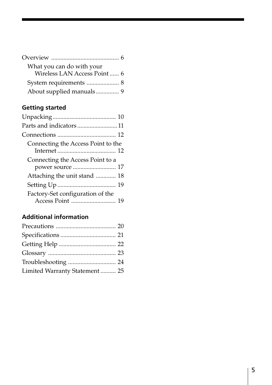 Sony PCWA-A100 User Manual | Page 5 / 28