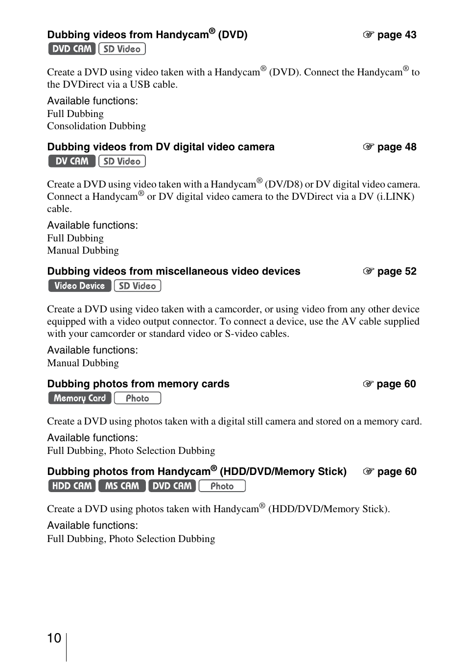 Sony VRD-MC5 User Manual | Page 10 / 84