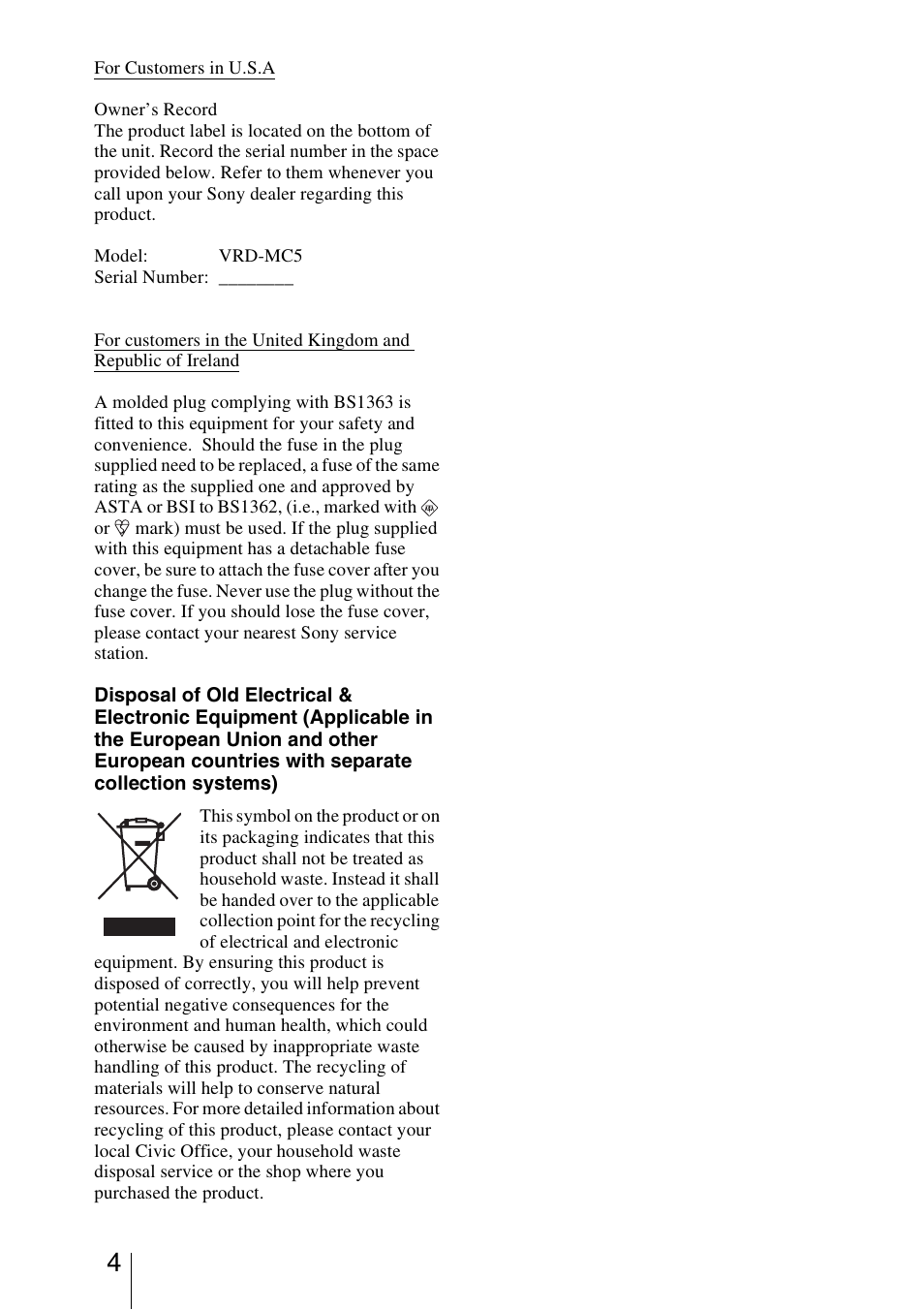 Sony VRD-MC5 User Manual | Page 4 / 84