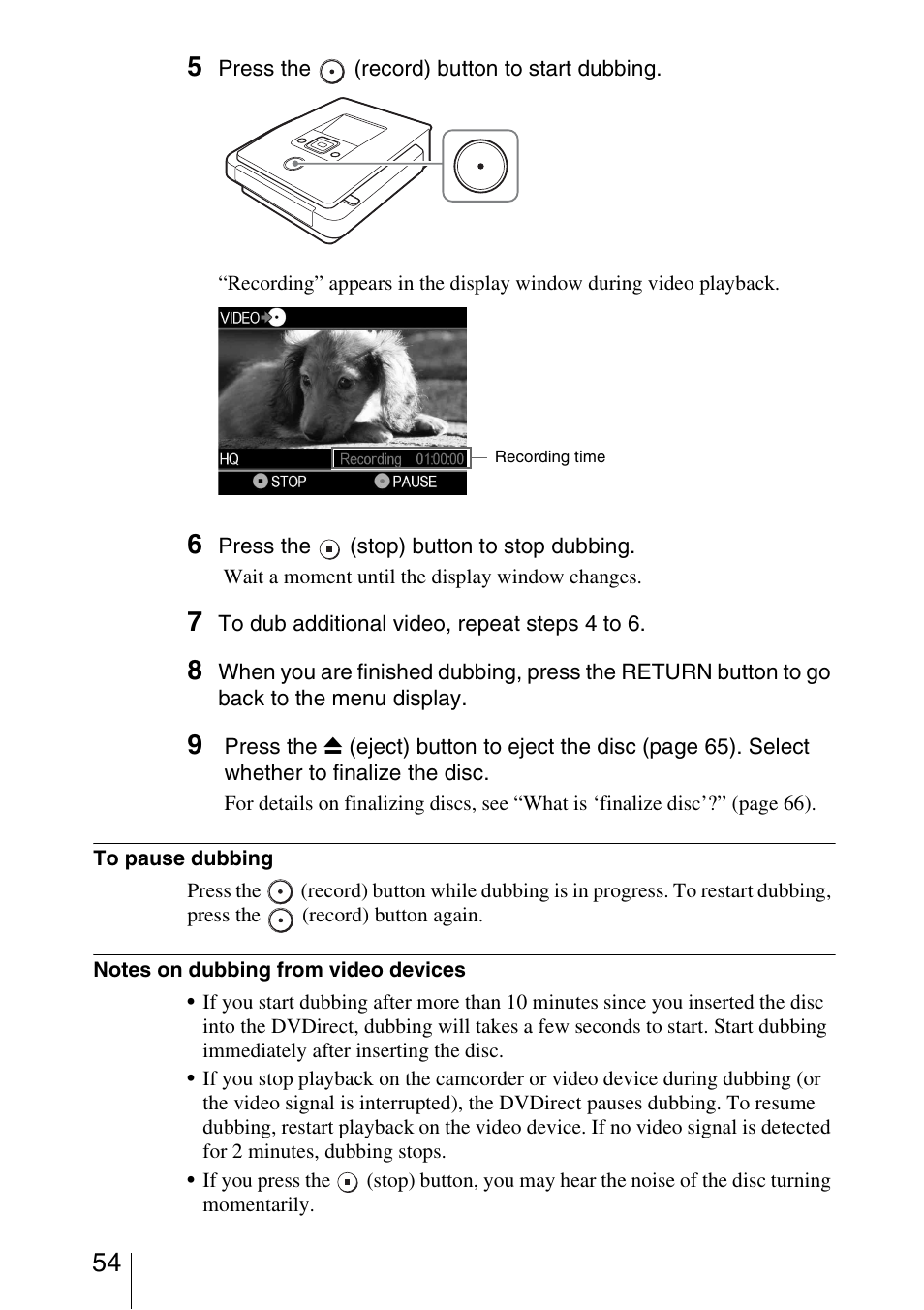 Sony VRD-MC5 User Manual | Page 54 / 84