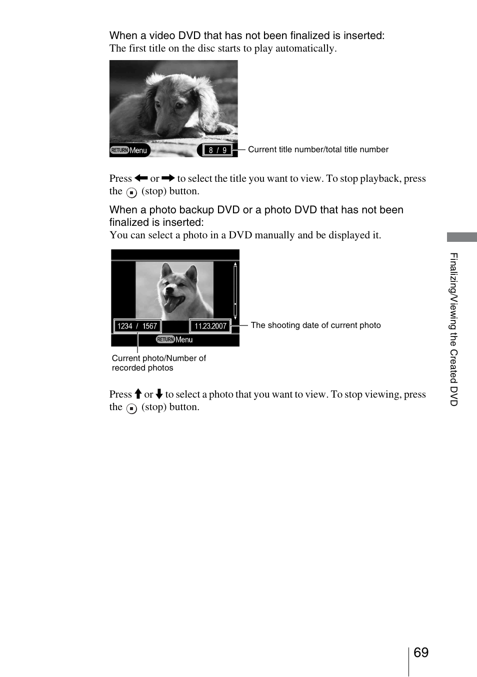 Sony VRD-MC5 User Manual | Page 69 / 84