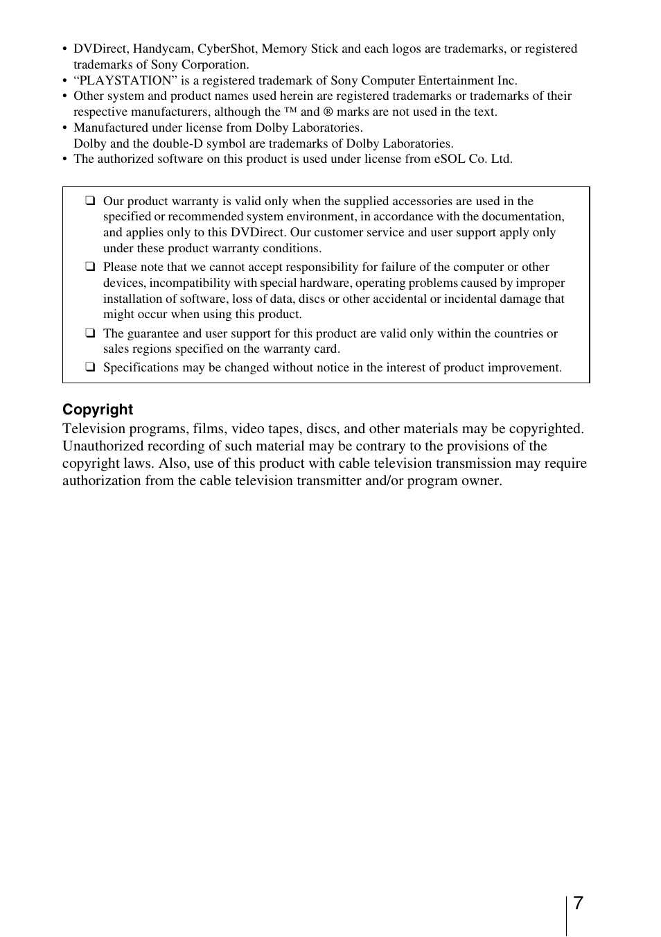 Sony VRD-MC5 User Manual | Page 7 / 84