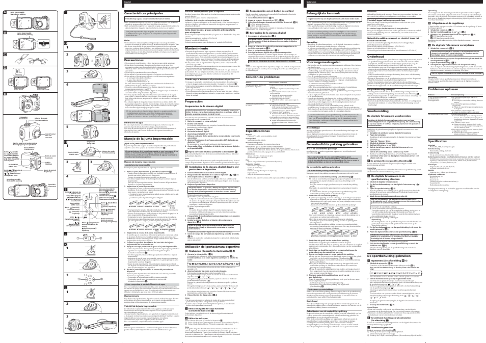 Power, Ae b c, Fi 1 1 | G4 5 h, Jk l 3 | Sony Cyber-shot Sports Pack SPK-SA User Manual | Page 2 / 2
