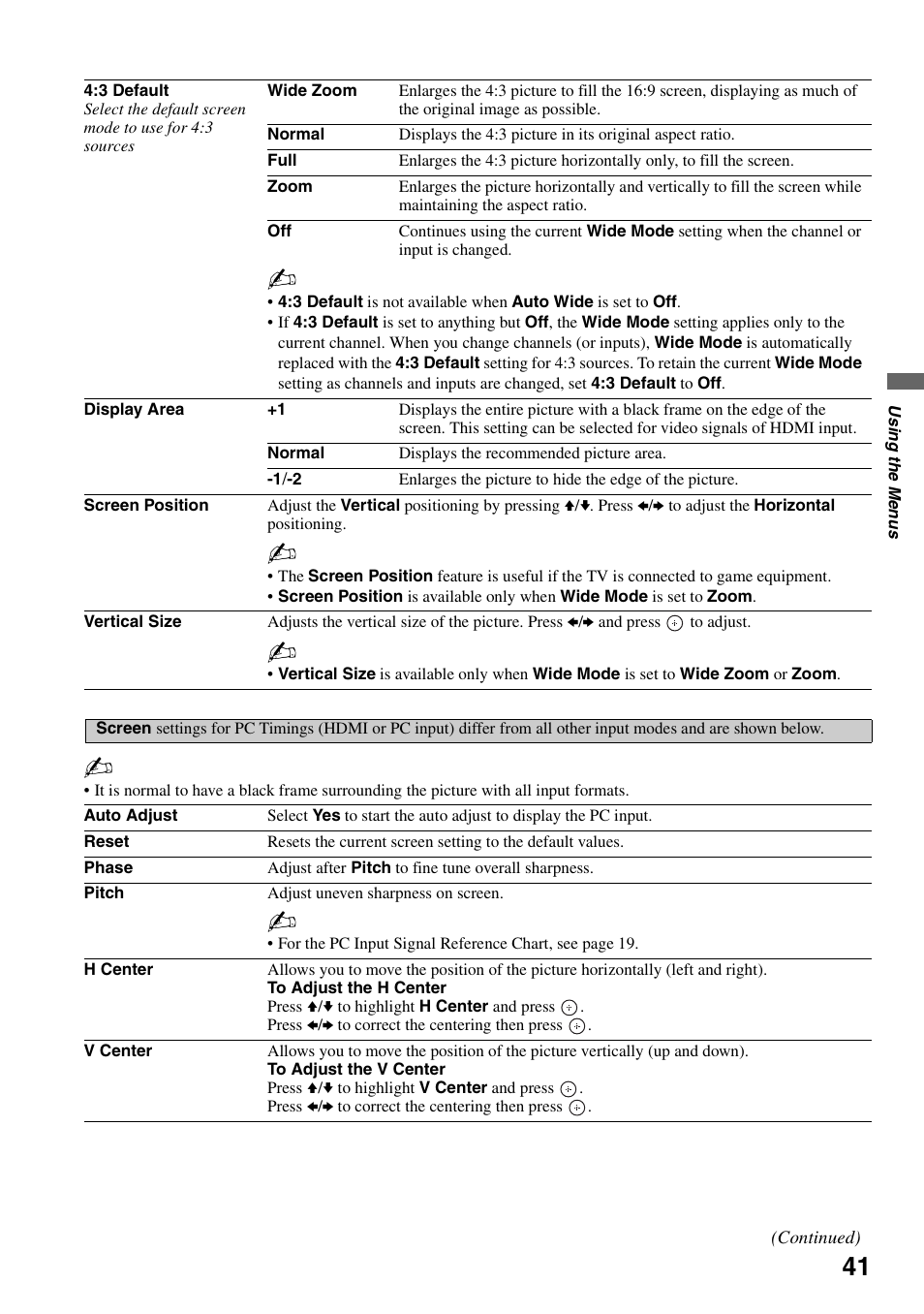 Sony KDS-Z60XBR5 User Manual | Page 41 / 59