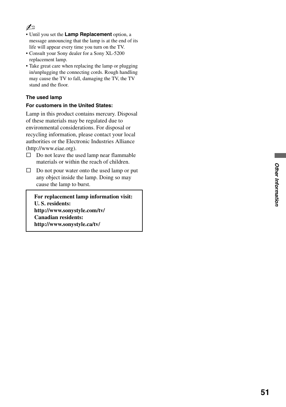 Sony KDS-Z60XBR5 User Manual | Page 51 / 59