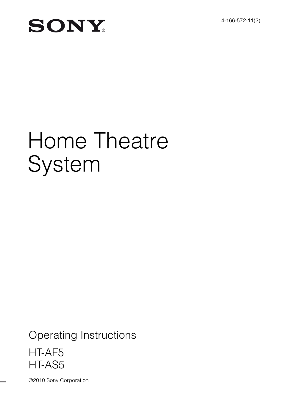 Sony HT-AF5 User Manual | 80 pages