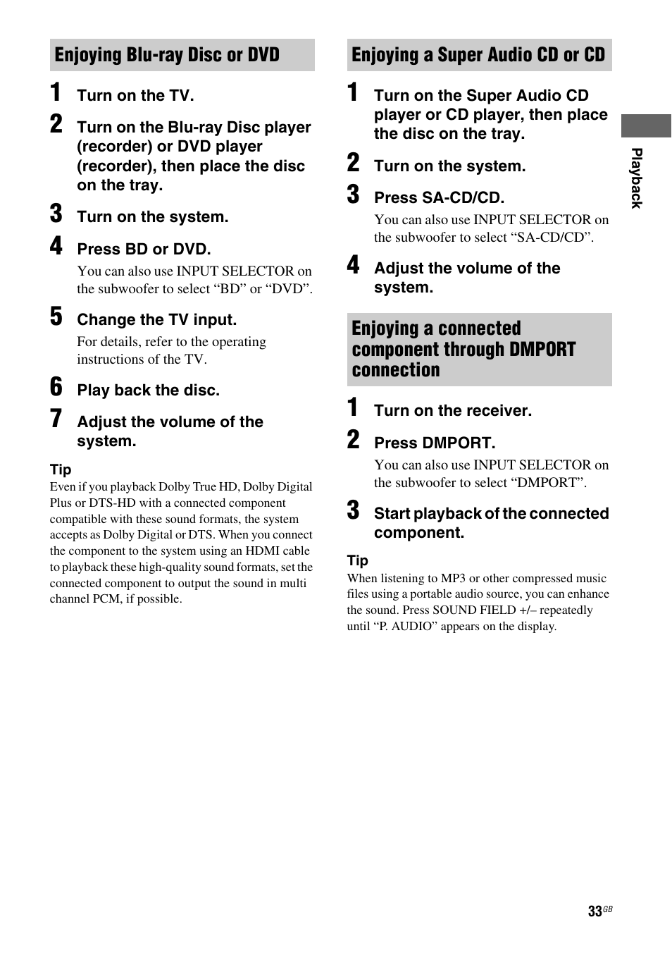 Sony HT-AF5 User Manual | Page 33 / 80