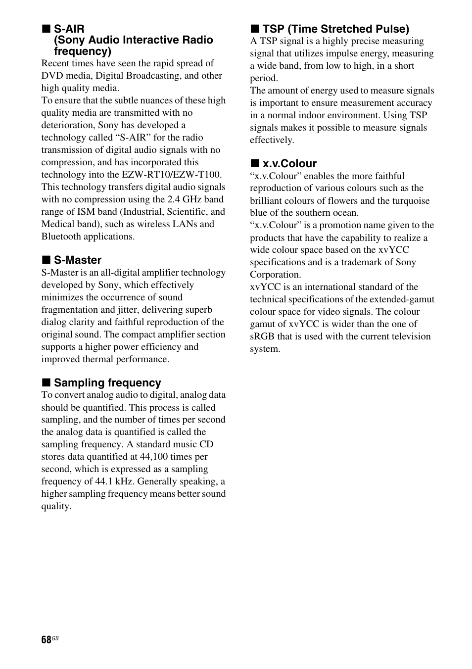 Sony HT-AF5 User Manual | Page 68 / 80