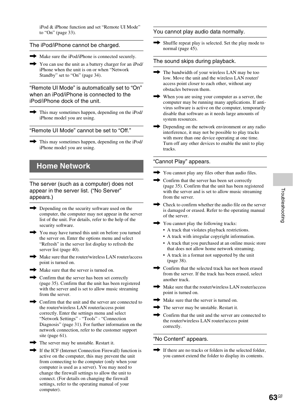 Home network | Sony NAC-SV10I User Manual | Page 63 / 92