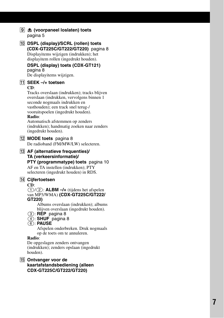 Sony CDX-GT225C User Manual | Page 85 / 100