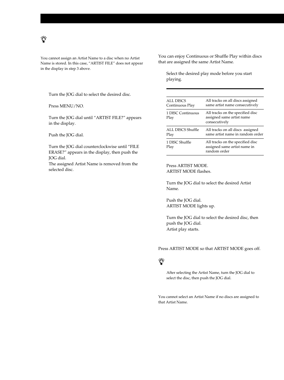 Storing information about cds (custom files), Removing the artist name from the disc 1 | Sony CDP-M333ES User Manual | Page 28 / 36