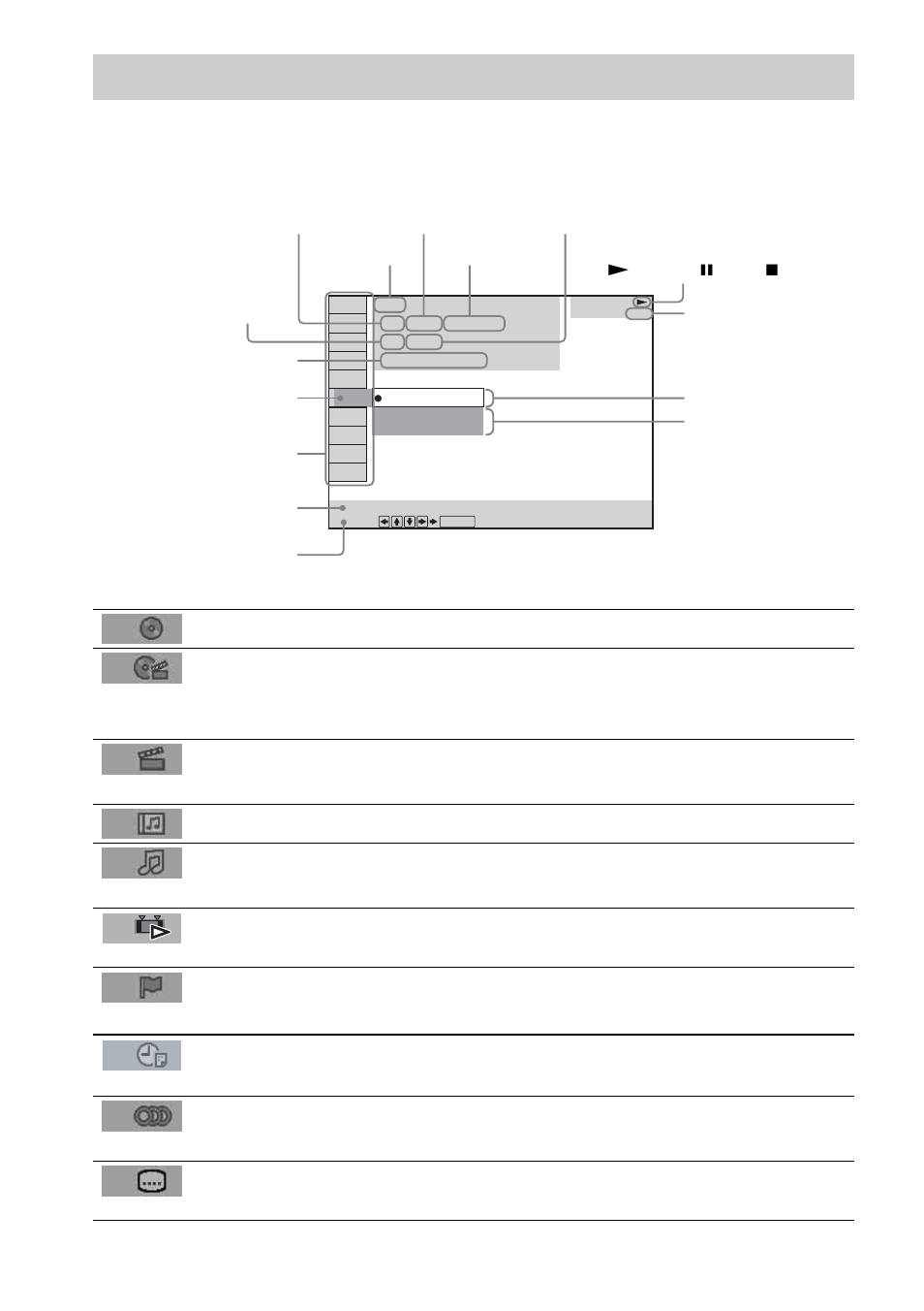 Guide to the control menu display, List of control menu items | Sony DAV-LF10 User Manual | Page 10 / 120