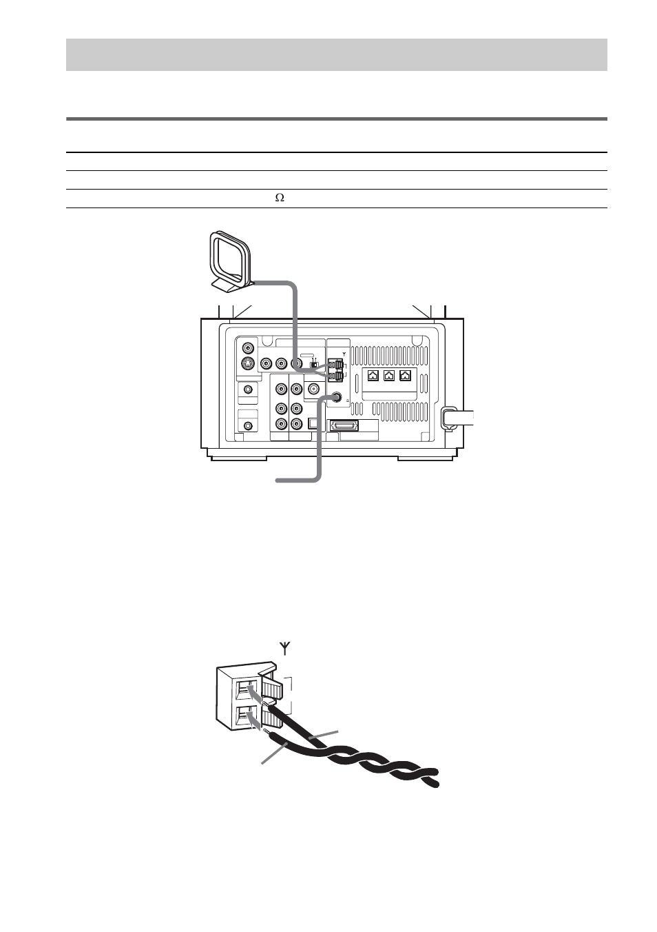 Step 2: antenna (aerial) hookups, Terminals for connecting the antennas (aerials), Connect the to the | Sony DAV-LF10 User Manual | Page 22 / 120