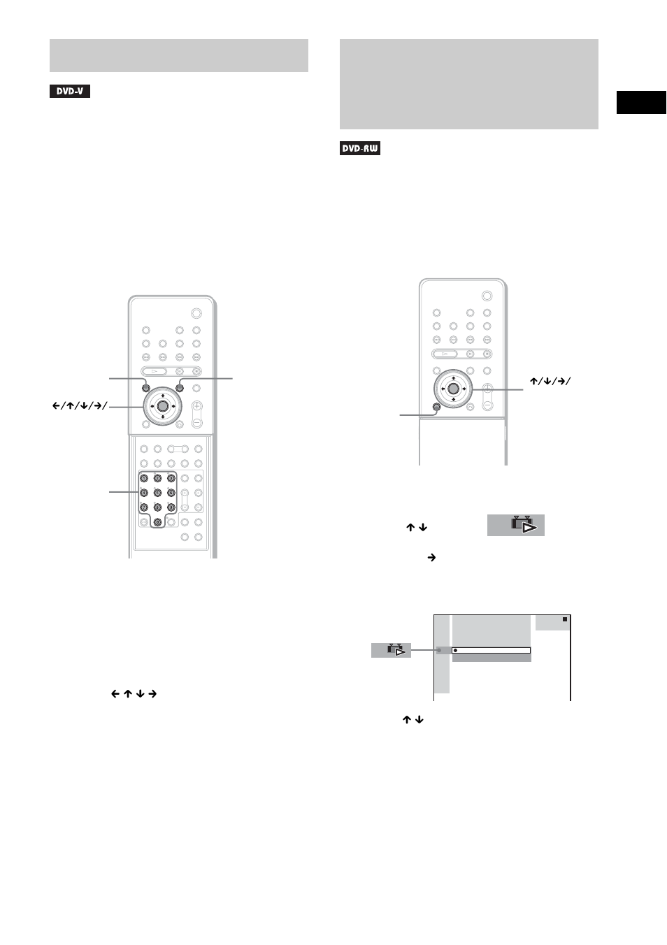 Using the dvd’s menu, On a dvd-rw disc | Sony DAV-LF10 User Manual | Page 45 / 120