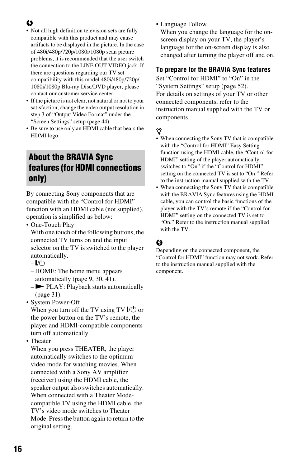 Sony BDP-N460 User Manual | Page 16 / 71