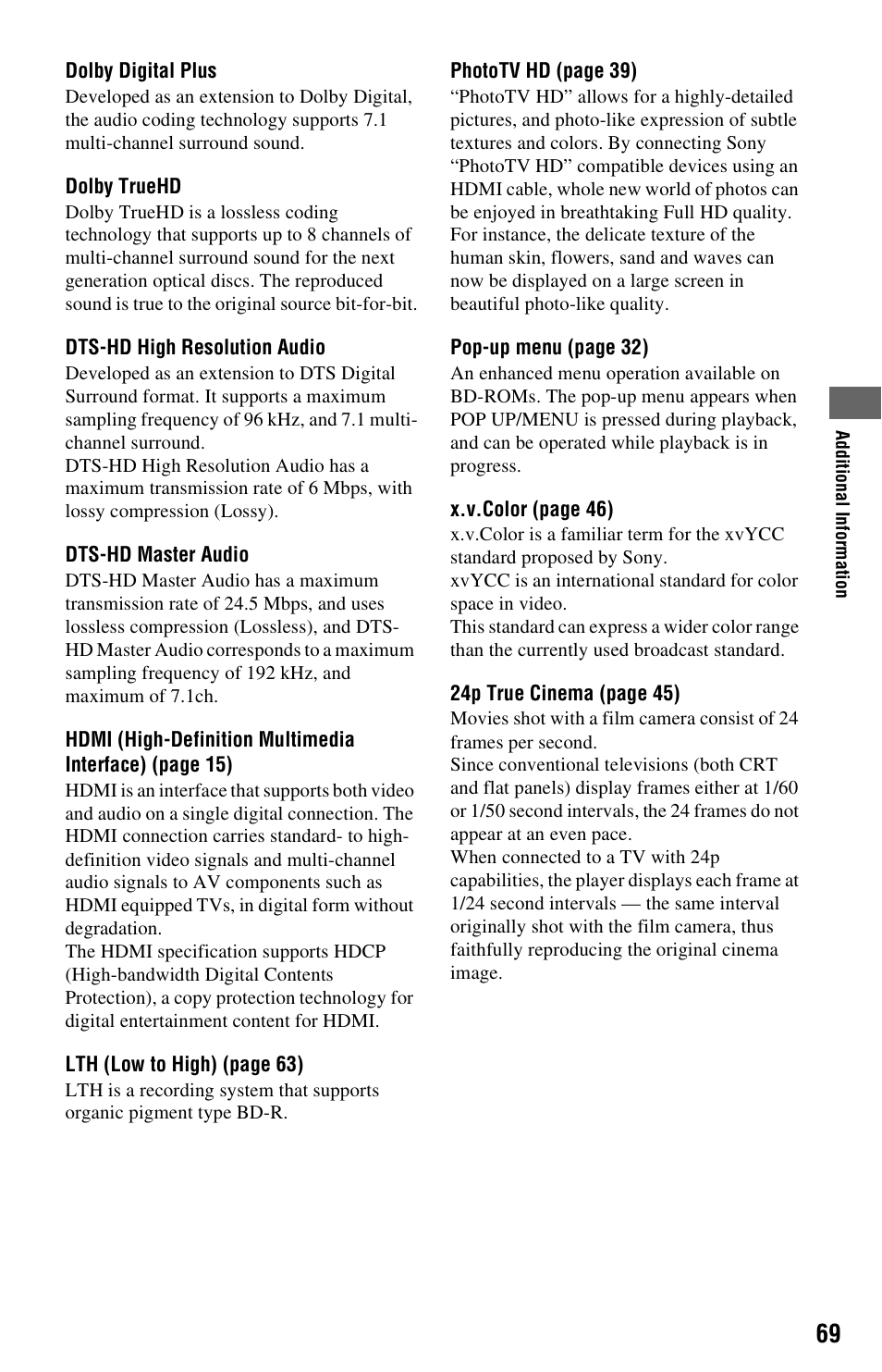 Sony BDP-N460 User Manual | Page 69 / 71