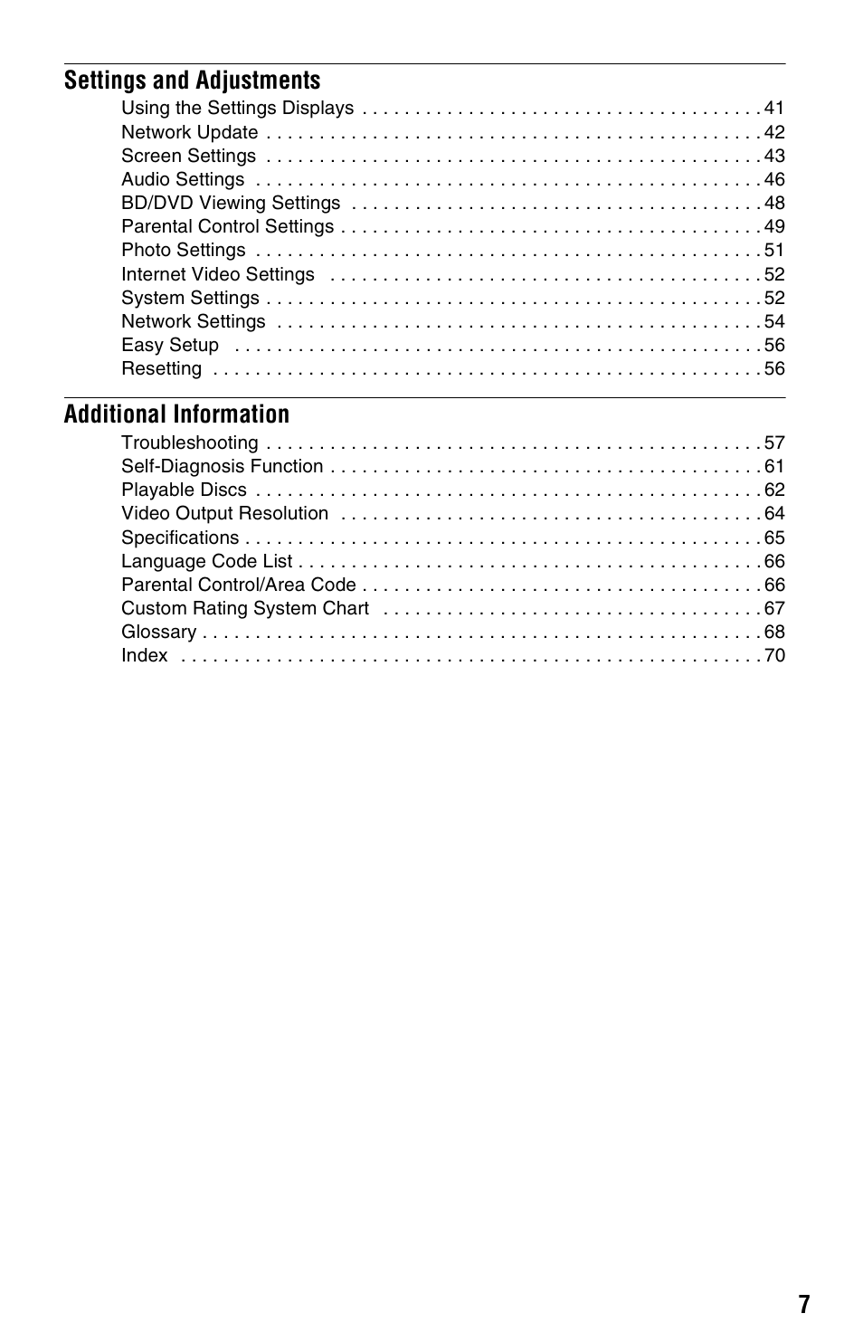 Sony BDP-N460 User Manual | Page 7 / 71