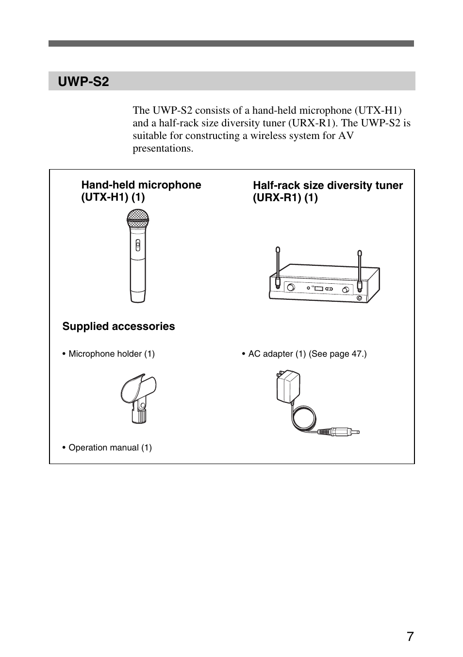 Uwp-s2, 7uwp-s2 | Sony UWP-C1/C2 User Manual | Page 7 / 48