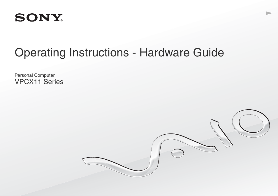 Sony VAIO VPCX11 User Manual | 137 pages