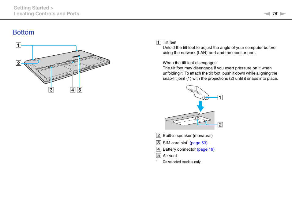 Bottom | Sony VAIO VPCX11 User Manual | Page 15 / 137