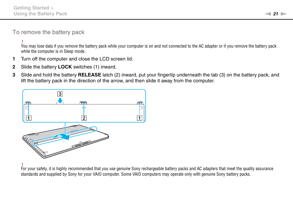 Sony VAIO VPCX11 User Manual | Page 21 / 137