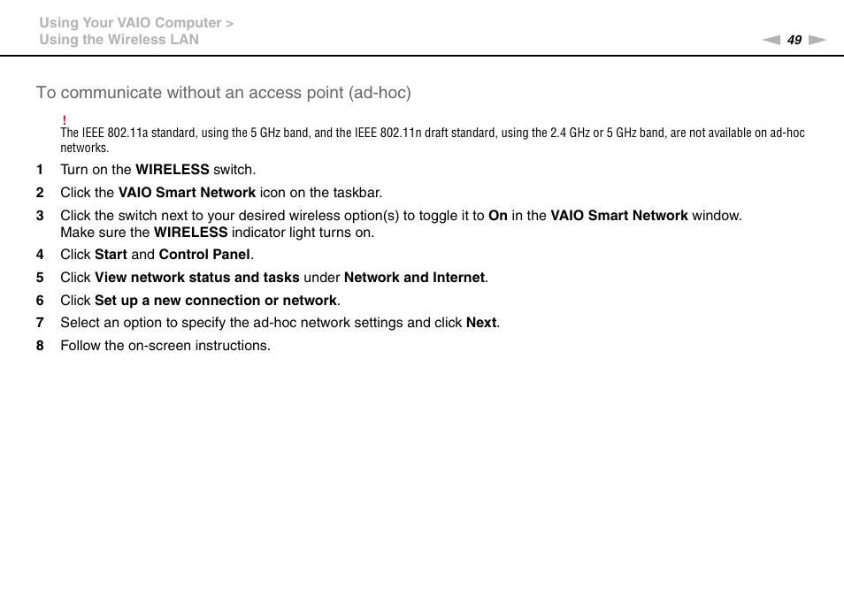 Sony VAIO VPCX11 User Manual | Page 49 / 137