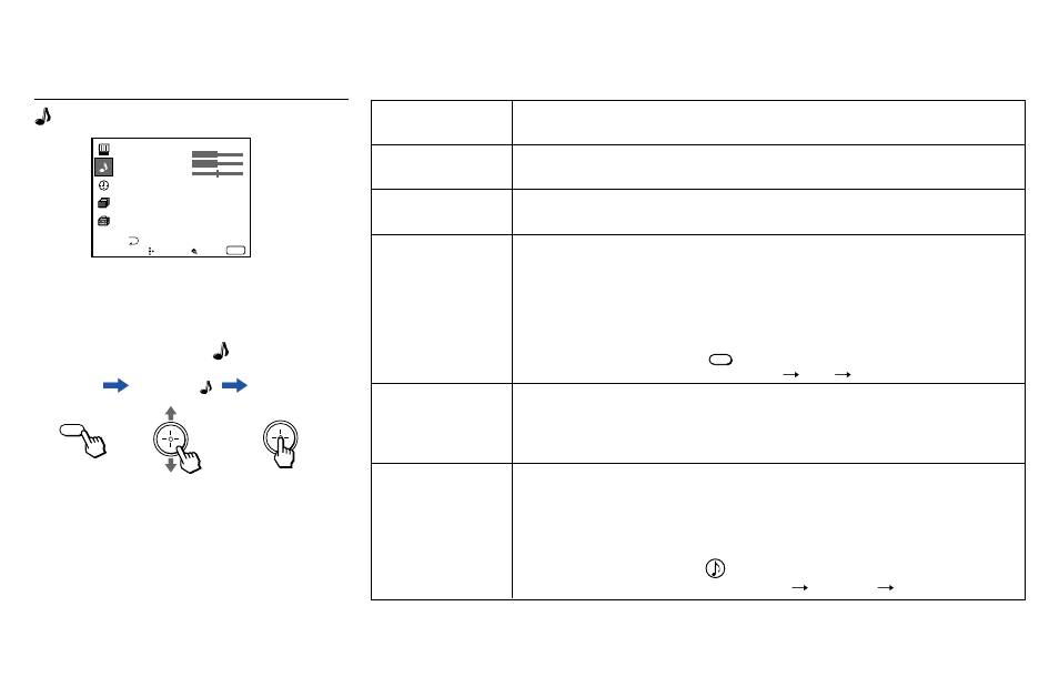 Using the audio menu | Sony KP 48V85 User Manual | Page 39 / 66