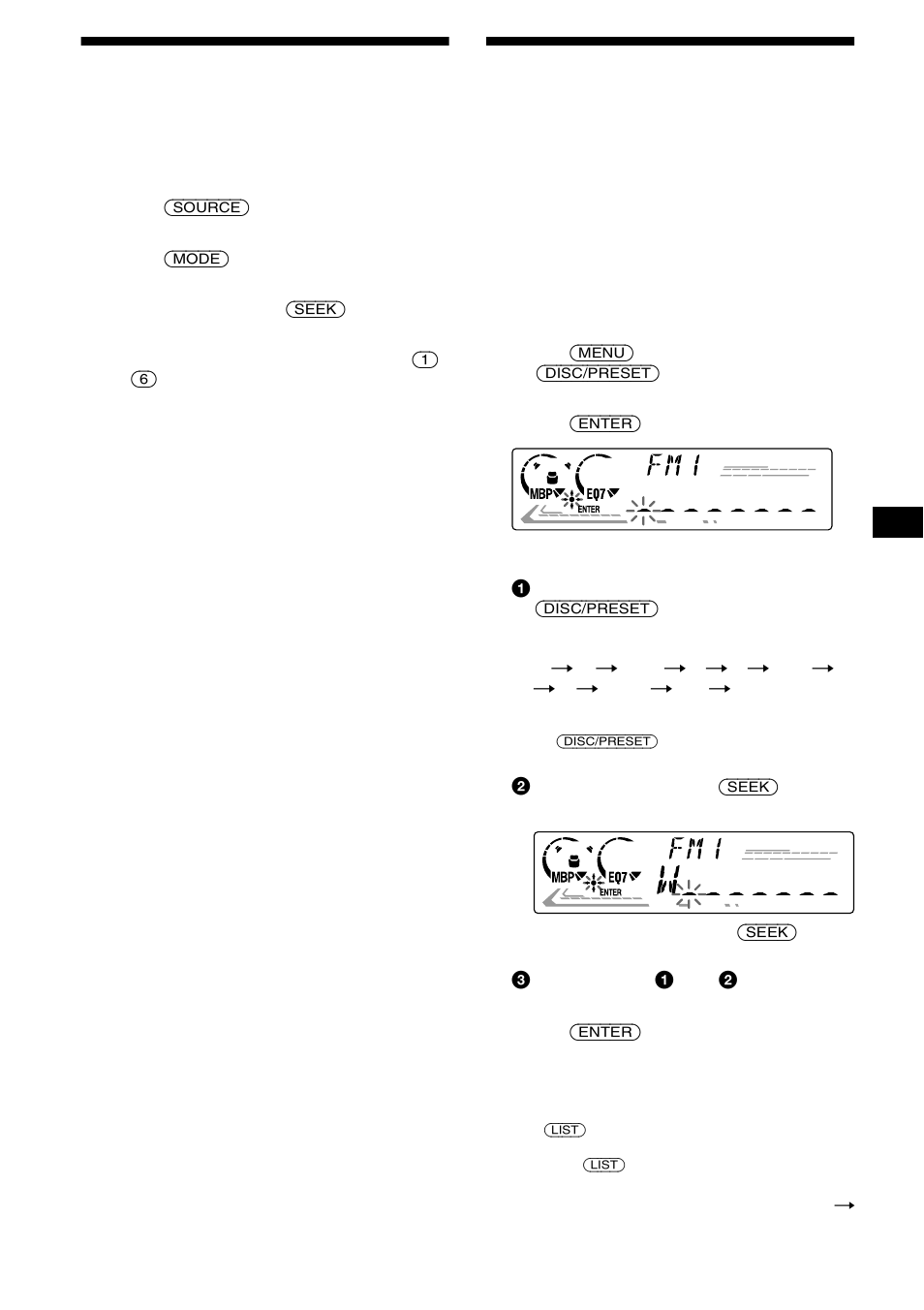 Storing only the desired stations, Storing station names, Station memo | 11 storing only the desired stations | Sony XR-CA610X User Manual | Page 11 / 28