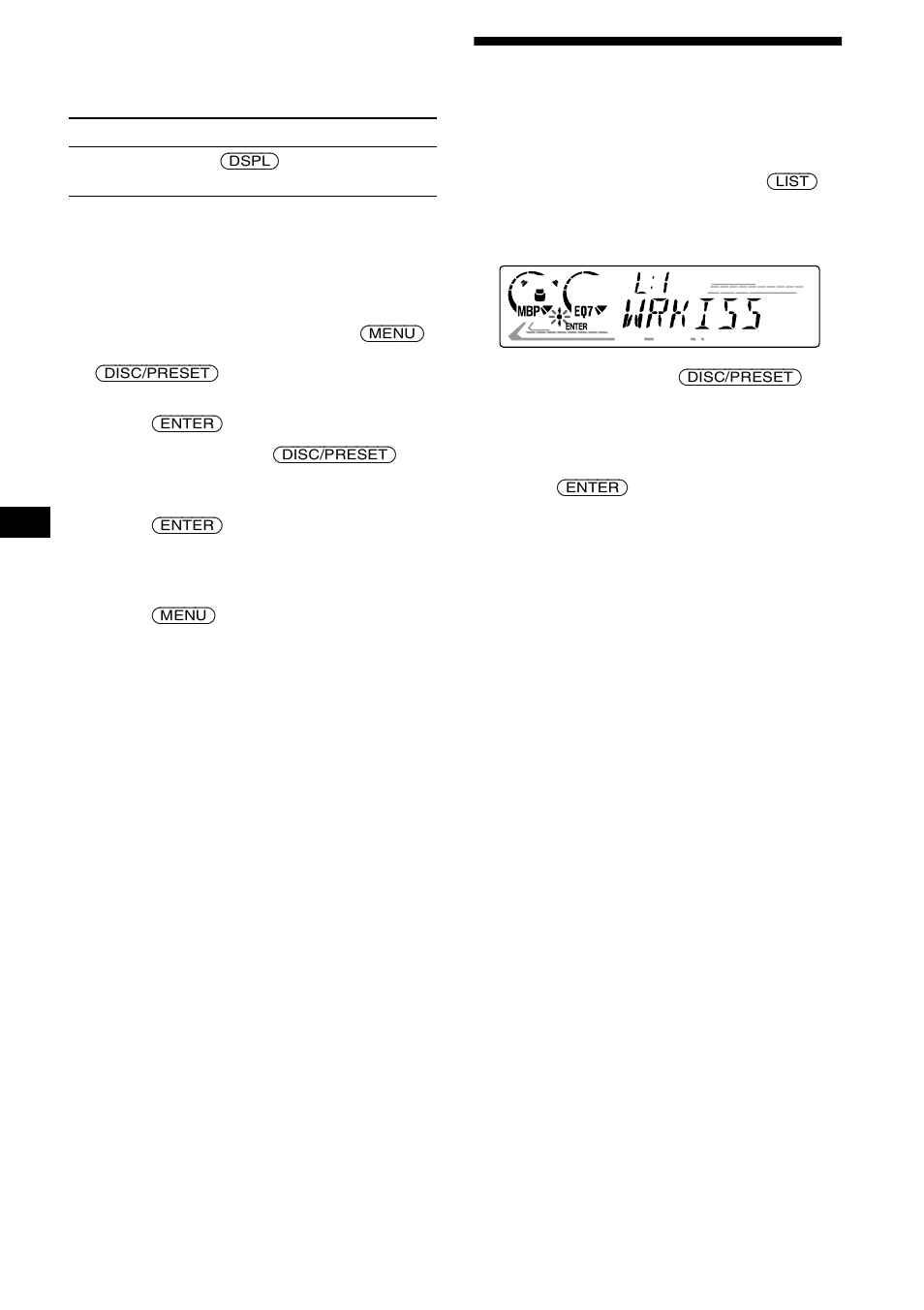 Tuning in a station through a list, List-up | Sony XR-CA610X User Manual | Page 12 / 28