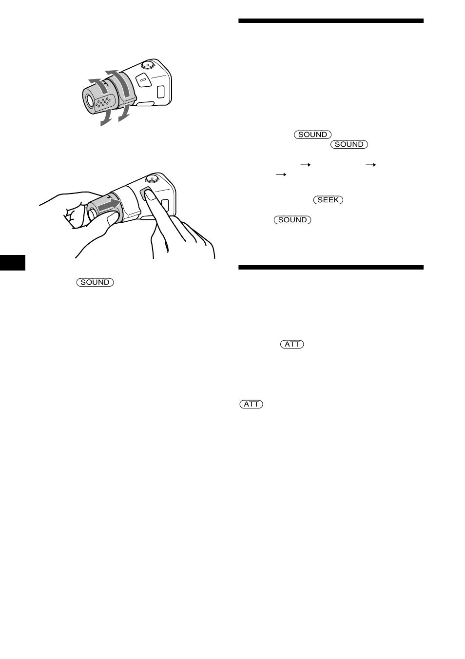 Adjusting the sound characteristics, Quickly attenuating the sound | Sony XR-CA610X User Manual | Page 14 / 28