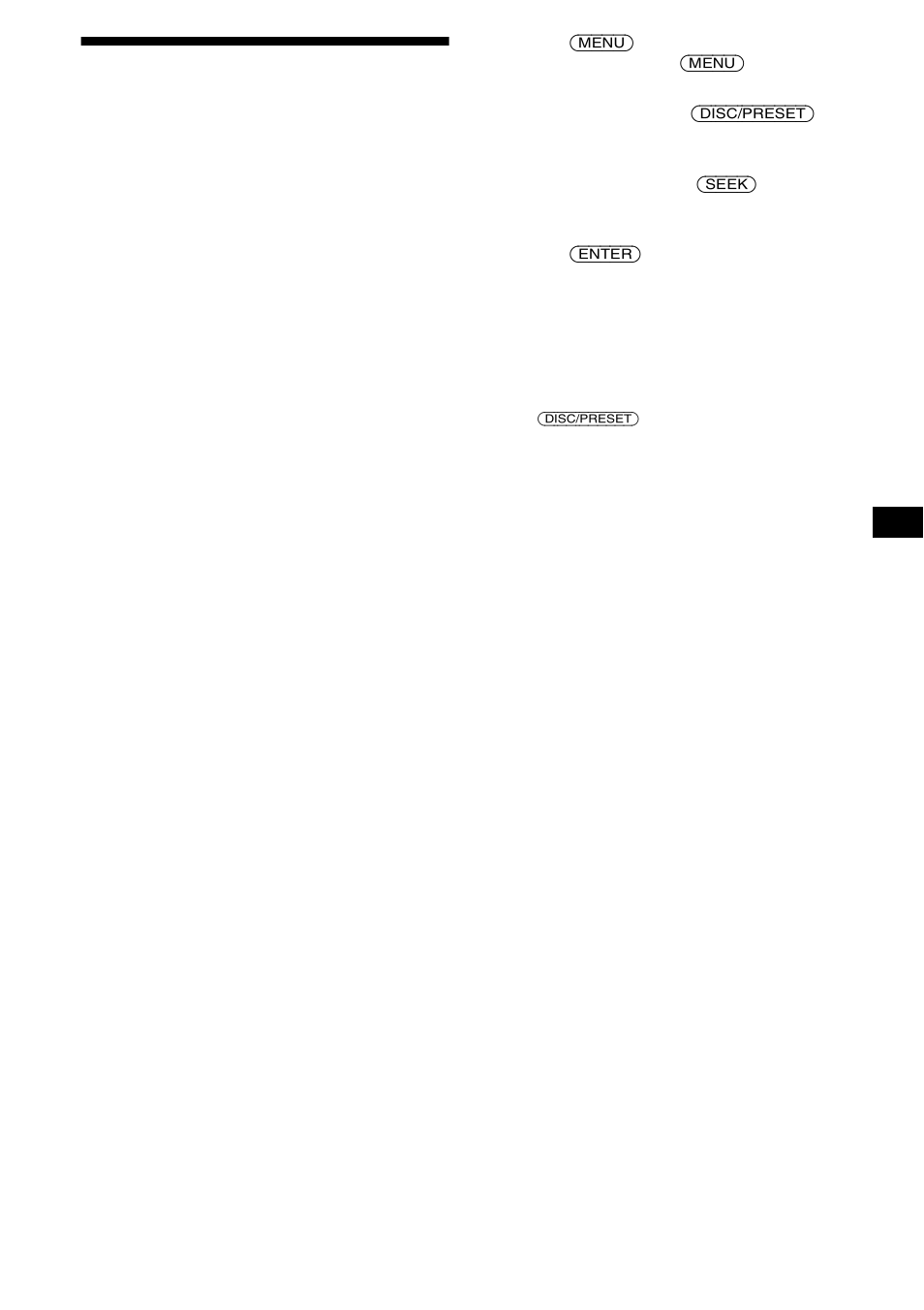 Changing the sound and display settings, Menu, 15 changing the sound and display settings | Sony XR-CA610X User Manual | Page 15 / 28