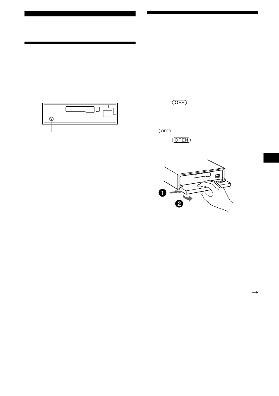 Getting started, Resetting the unit, Detaching the front panel | Resetting the unit detaching the front panel | Sony XR-CA610X User Manual | Page 7 / 28