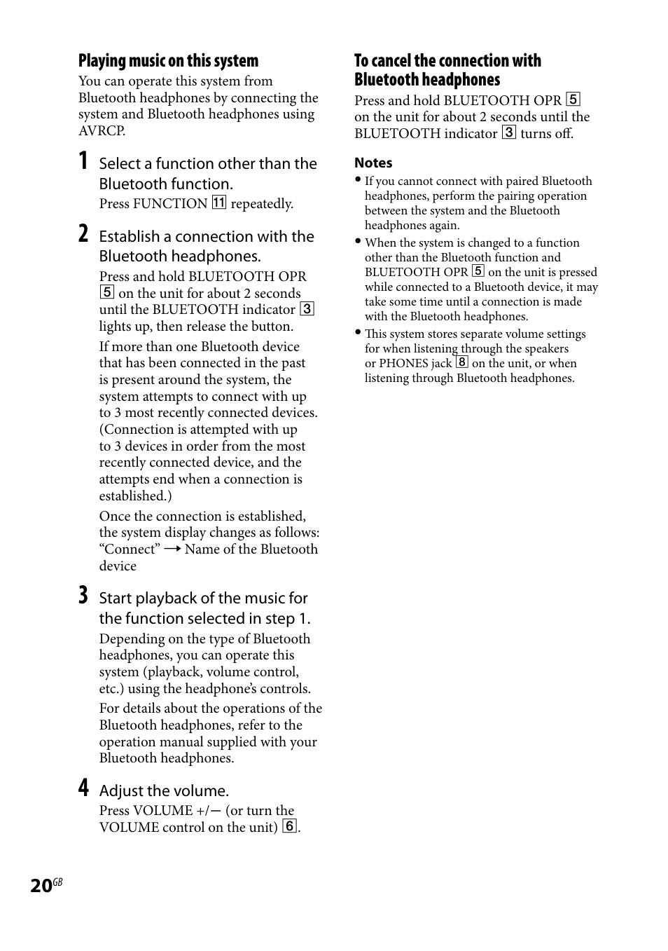 Playing music on this system | Sony CMT-HX5BT User Manual | Page 20 / 40