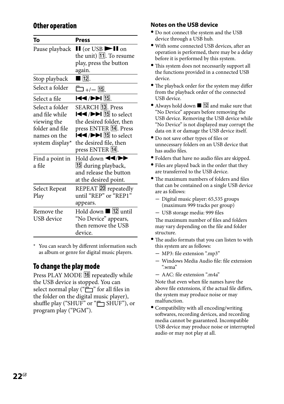 Other operation | Sony CMT-HX5BT User Manual | Page 22 / 40